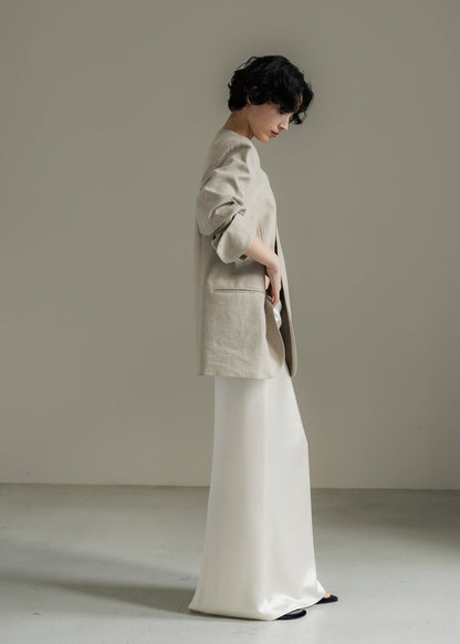 【PRE ORDER】Satin Straight Skirt(Milk)