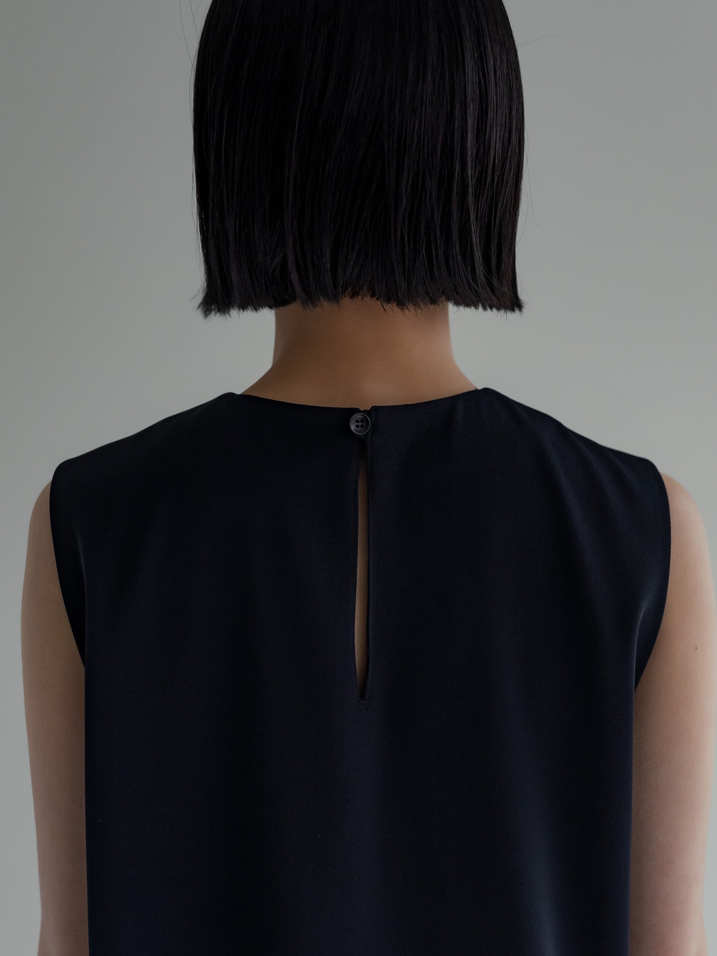Long slit dress -dark navy-