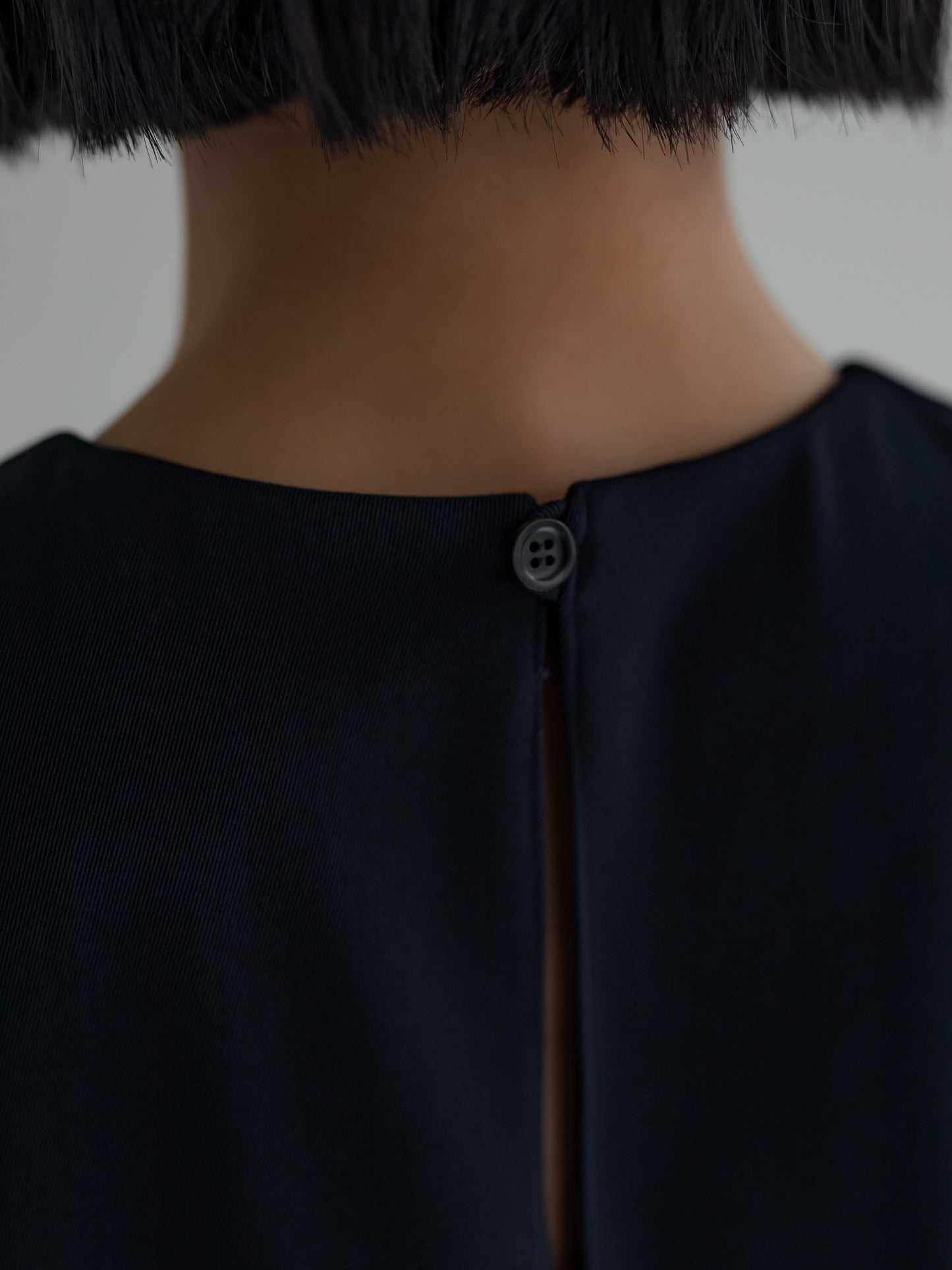 Long slit dress -dark navy-