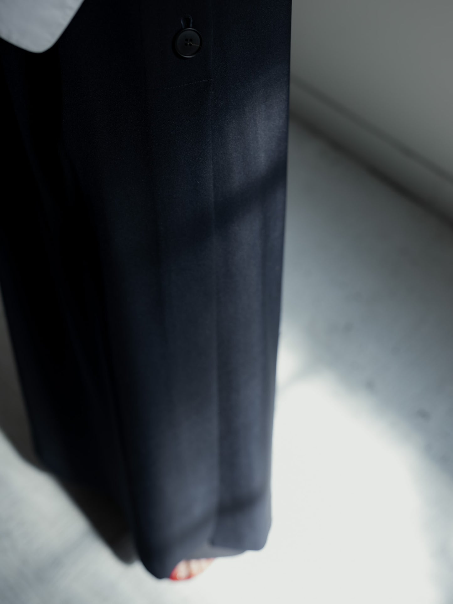 Long slit dress -dark navy-