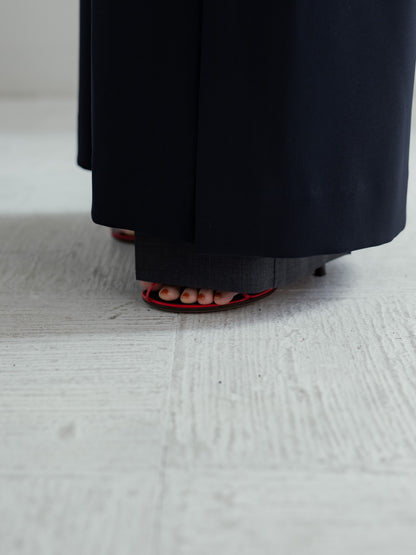Long slit dress -dark navy-