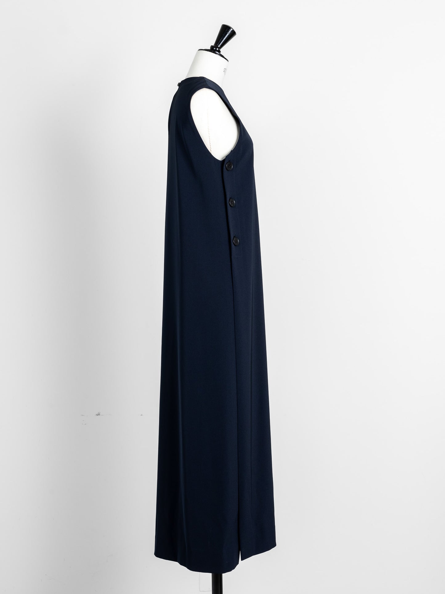 Long slit dress -dark navy-