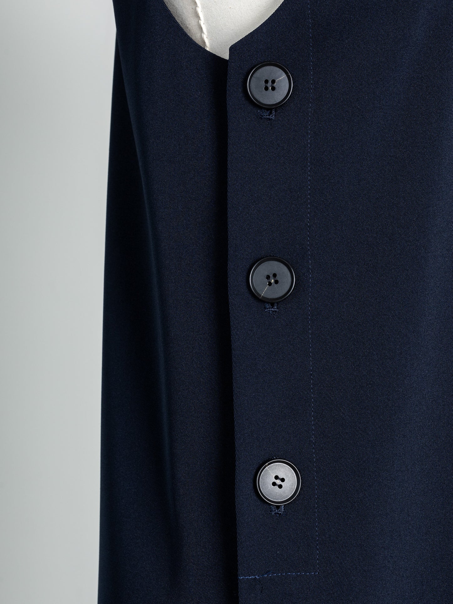 Long slit dress -dark navy-