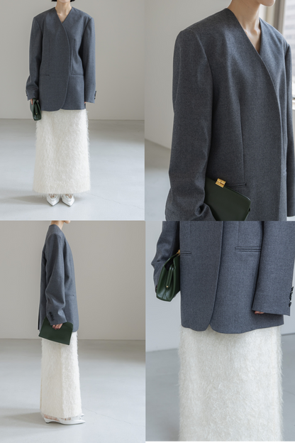 【PRE ORDER】COLLARLESS JACKET (3color)