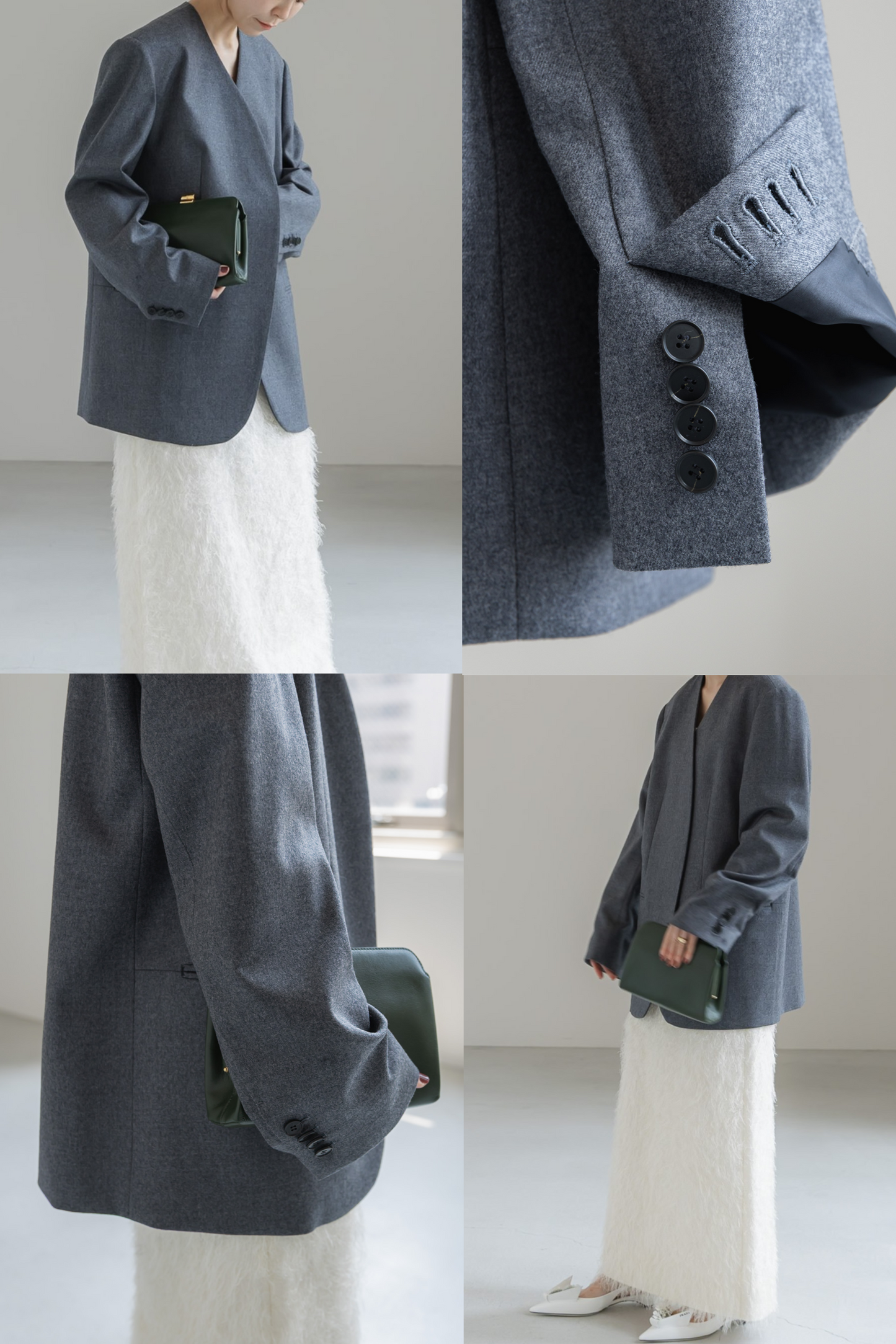 【PRE ORDER】COLLARLESS JACKET (3color)