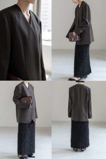 【PRE ORDER】COLLARLESS JACKET (3color)