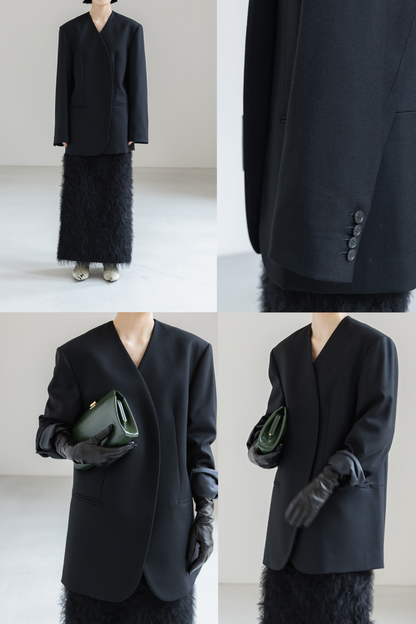 【PRE ORDER】COLLARLESS JACKET (3color)