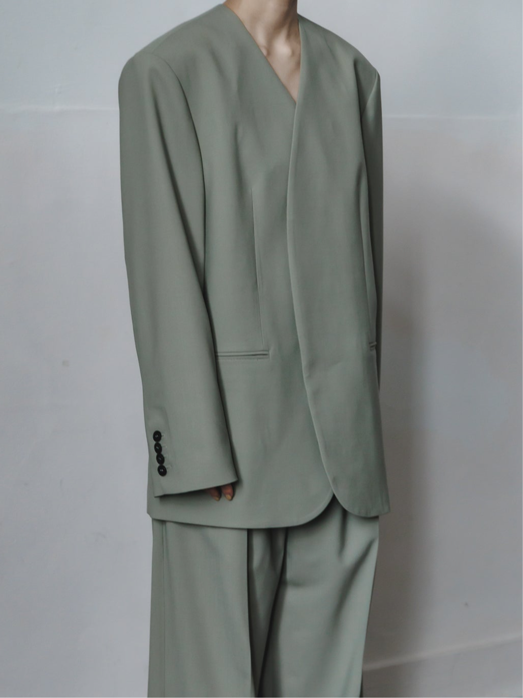 collarless jacket (2color)