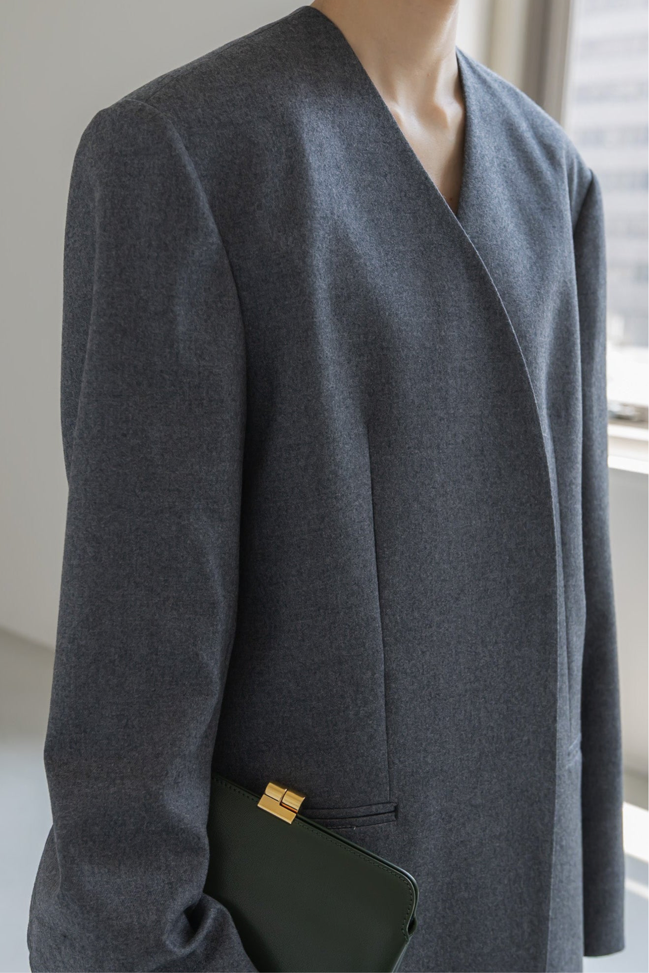 【PRE ORDER】COLLARLESS JACKET (3color)