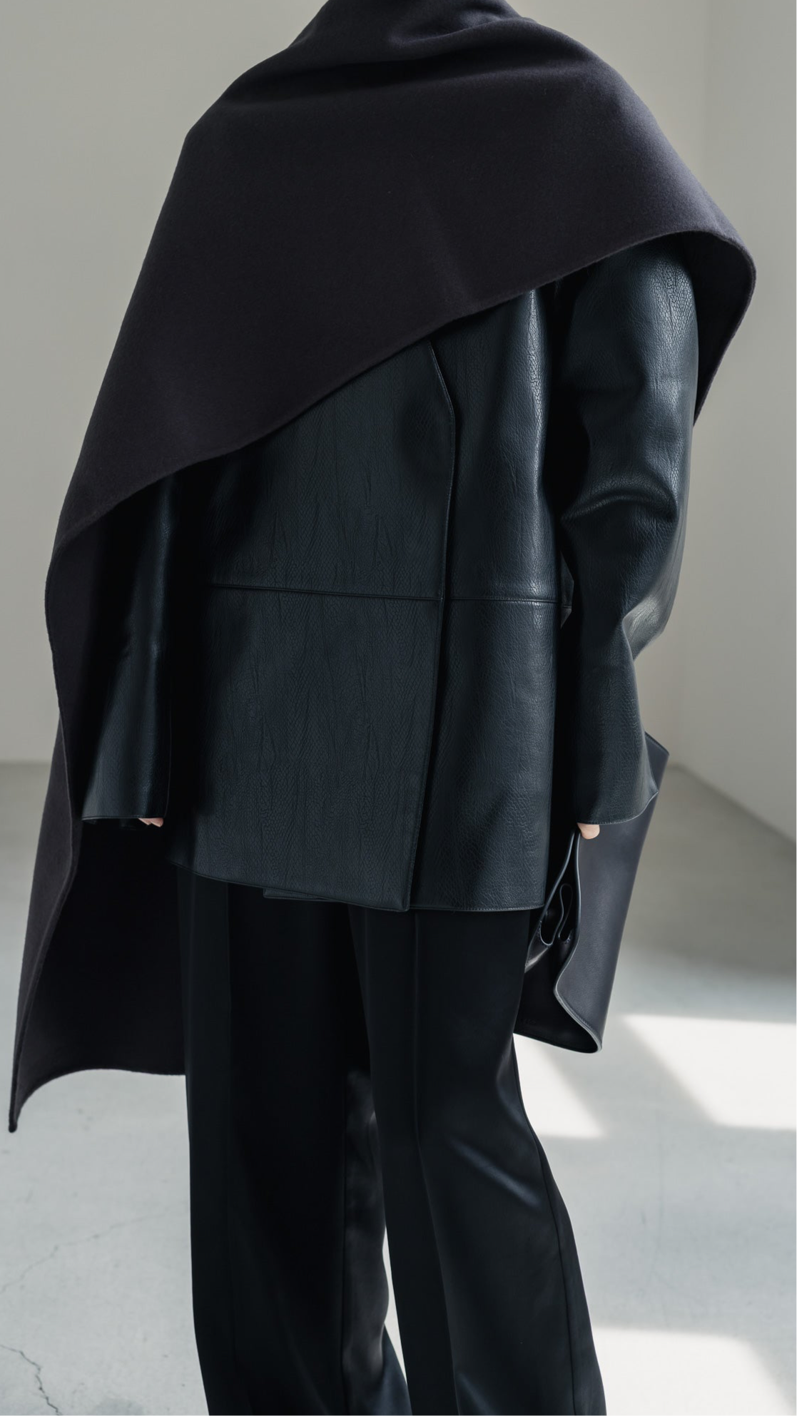 【PRE ORDER】Collarless Leather Jacket(black)