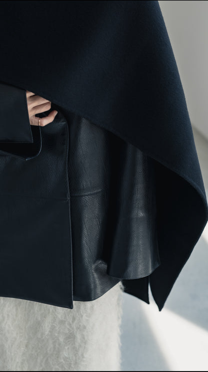 【PRE ORDER】Collarless Leather Jacket(black)