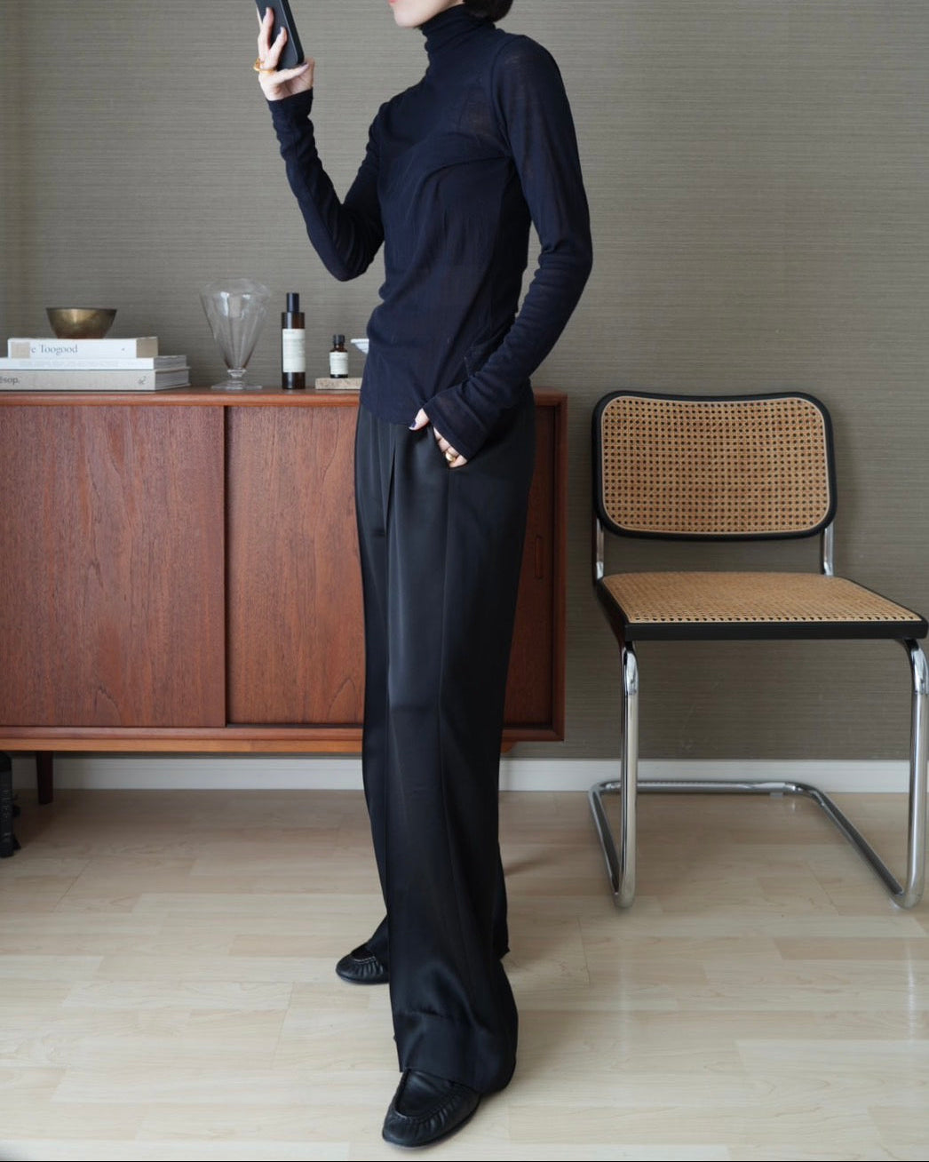 Satin Easy Pants (black) – NEAU