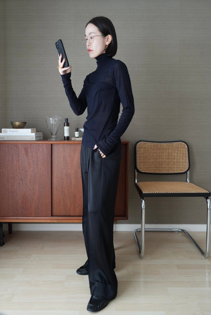 【PRE-ORDER】Satin Easy Pants (black)