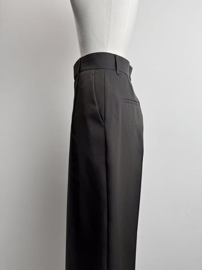 pintuck gabardine trousers (-d.olive-)