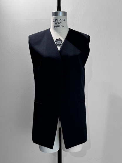 wool gabardine vest (-d.navy)