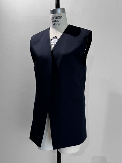 wool gabardine vest (-d.navy)