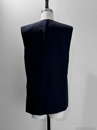 wool gabardine vest (-d.navy)