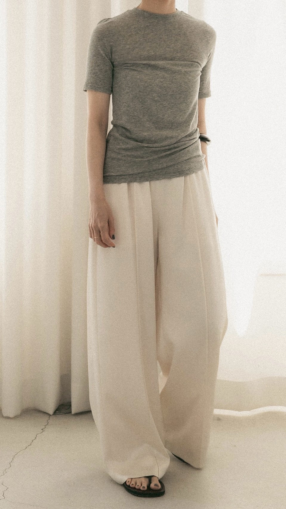 [PREORDER] satin easy pants (-milk-)