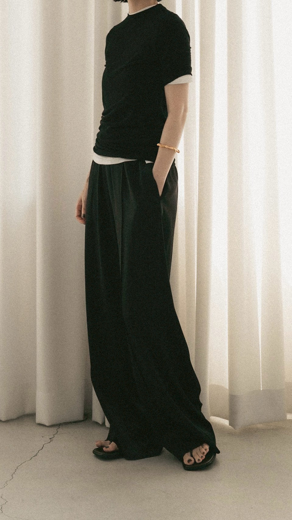 [PREORDER] satin easy pants (-milk-)