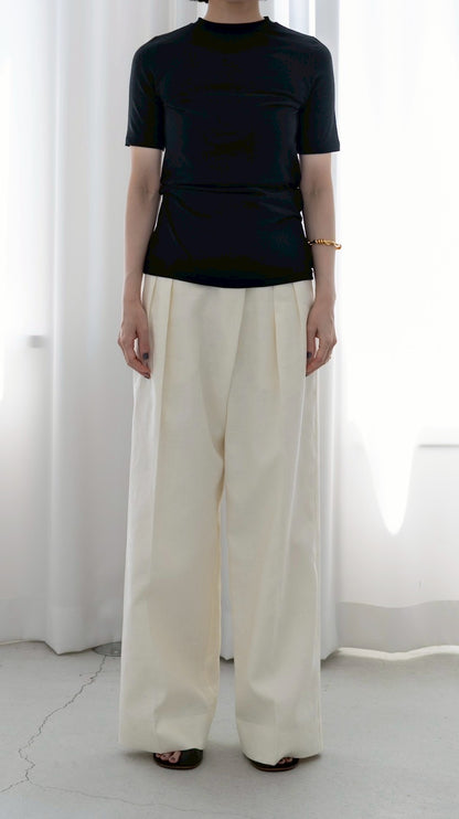 [PREORDER] satin easy pants (-milk-)
