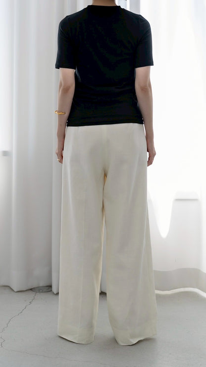 [PREORDER] satin easy pants (-milk-)