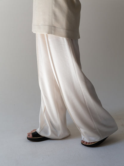 【PREORDER】satin easy pants (-milk-)