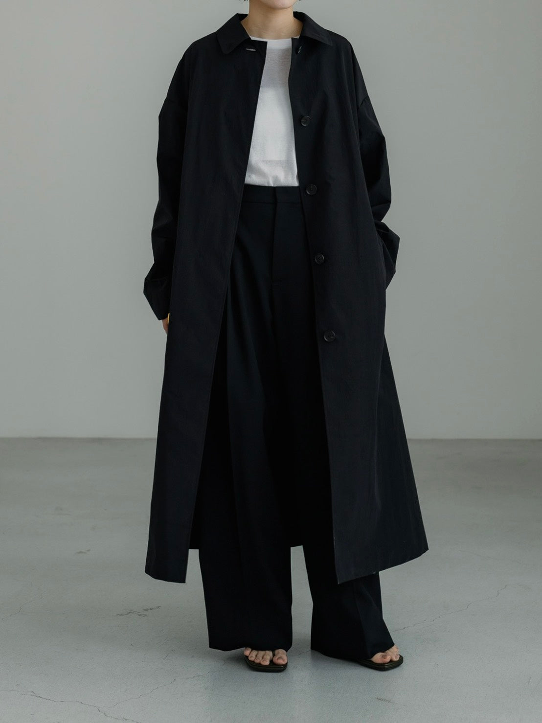 Powdery Taffeta Coat(Black)