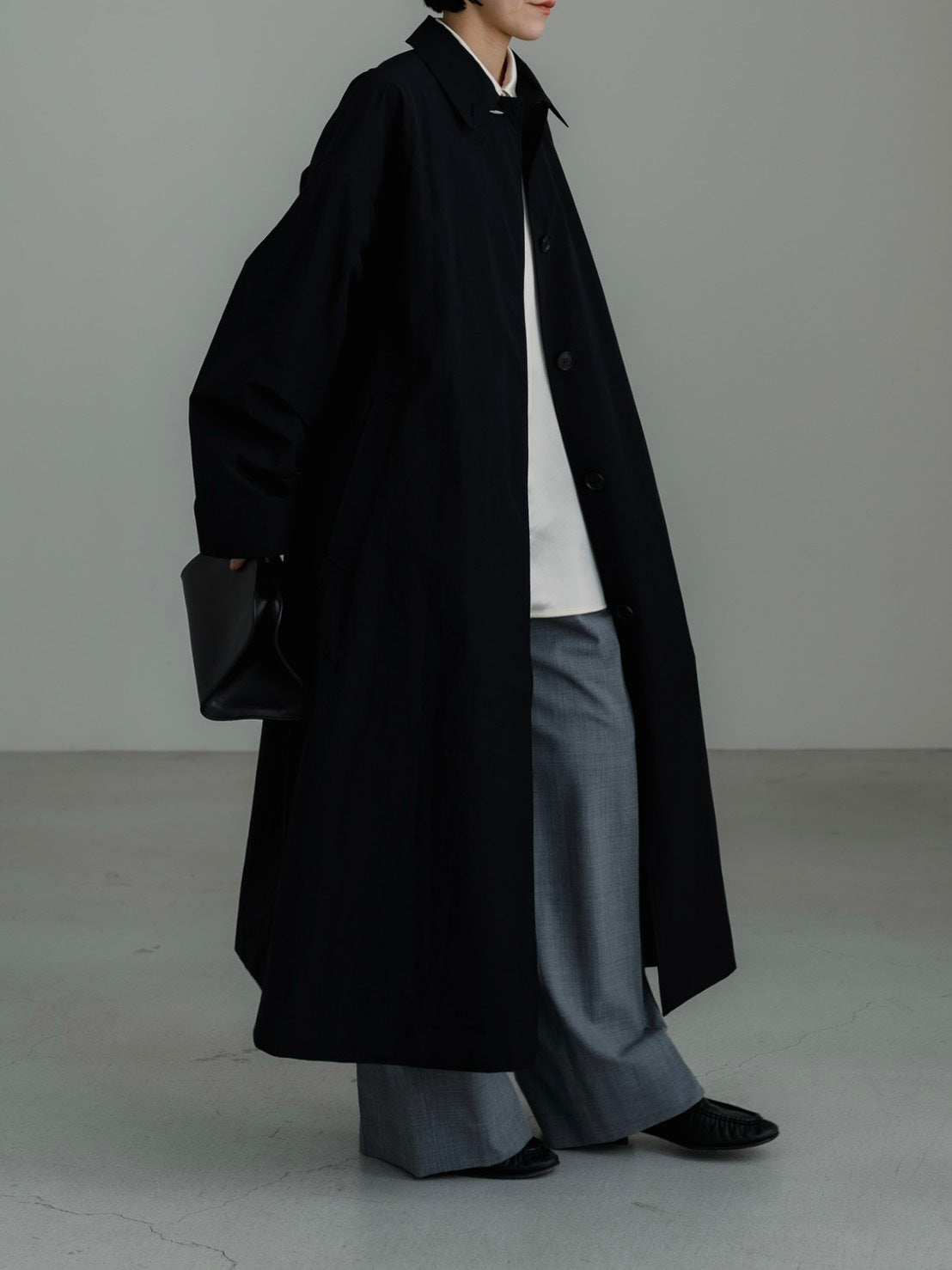 Powdery Taffeta Coat(Black)