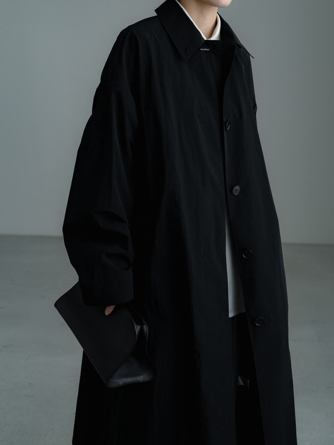 Powdery Taffeta Coat(Black)