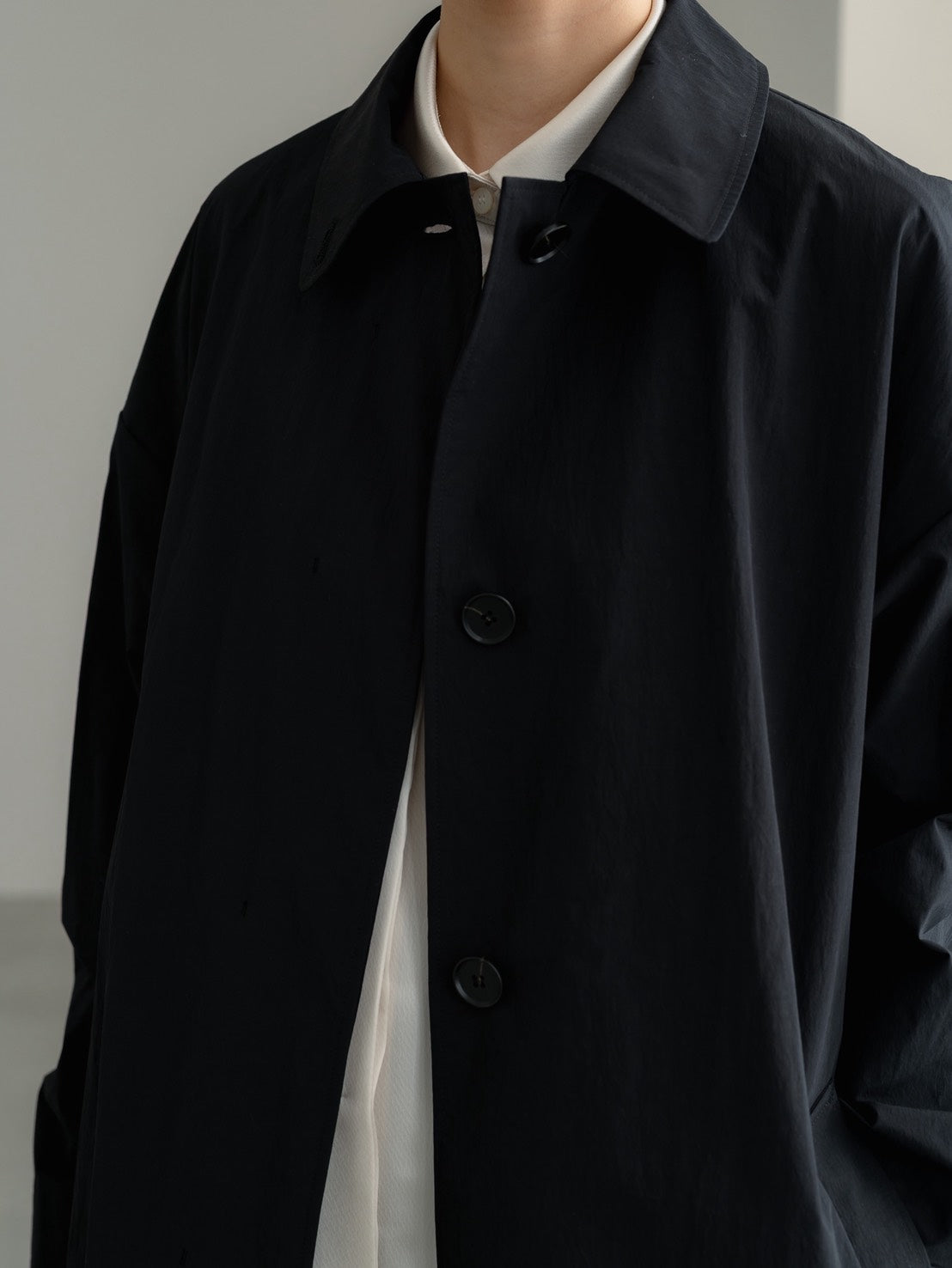 Powdery Taffeta Coat(Black)