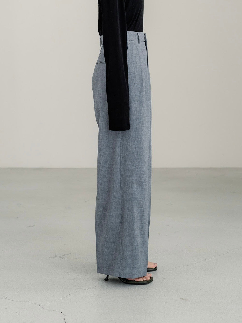 [PRE ORDER]Sirospun Wide Tuck Trousers(Heather Gray)
