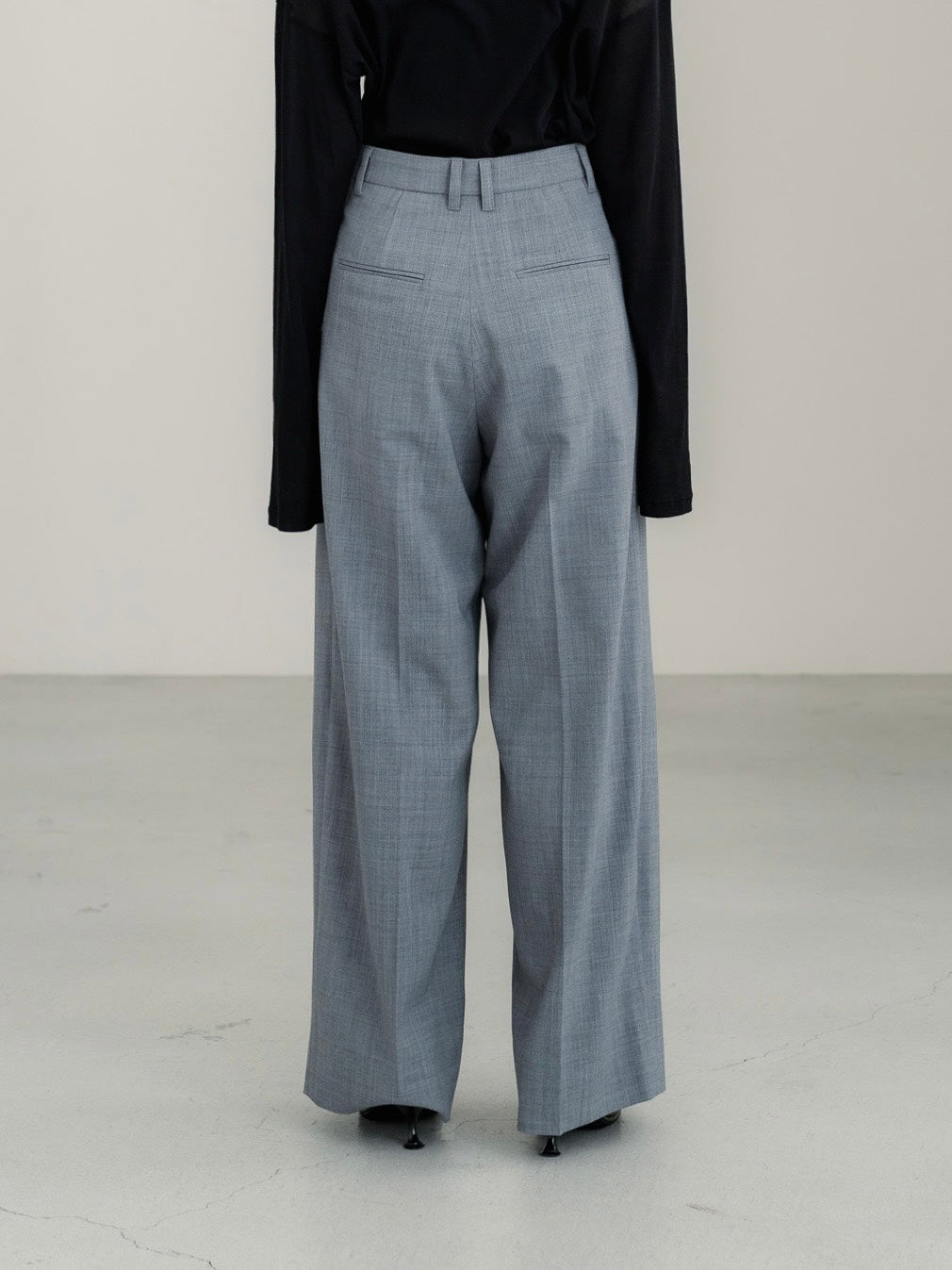 [PRE ORDER]Sirospun Wide Tuck Trousers(Heather Gray)