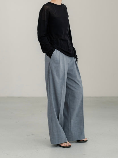 [PRE ORDER]Sirospun Wide Tuck Trousers(Heather Gray)