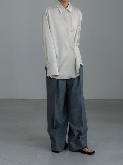 [PRE ORDER]Sirospun Wide Tuck Trousers(Heather Gray)