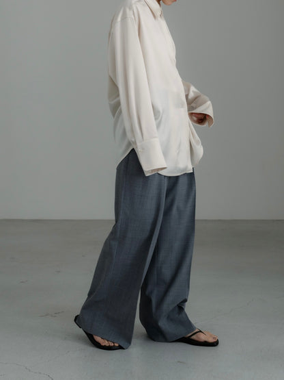 [PRE ORDER]Sirospun Wide Tuck Trousers(Heather Gray)