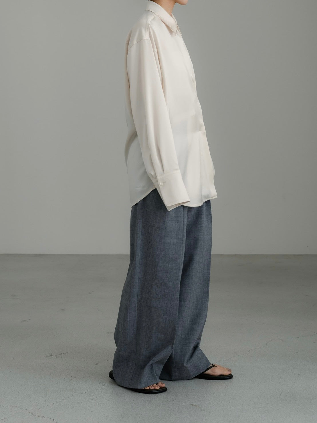 [PRE ORDER]Sirospun Wide Tuck Trousers(Heather Gray)