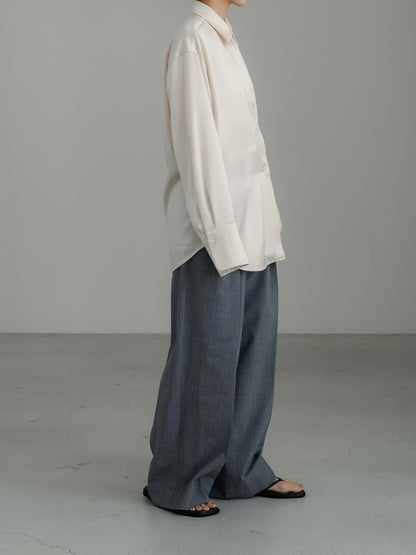 [PRE ORDER]Sirospun Wide Tuck Trousers(Heather Gray)