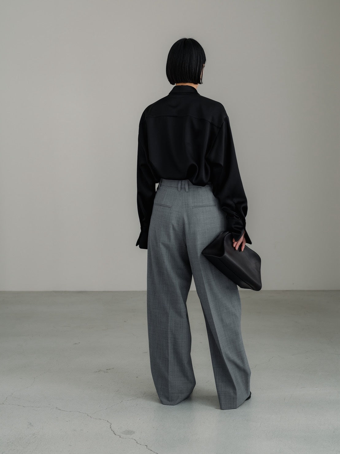 [PRE ORDER]Sirospun Wide Tuck Trousers(Heather Gray)