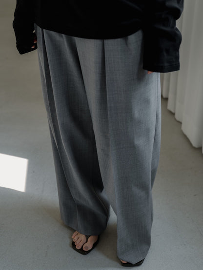 [PRE ORDER]Sirospun Wide Tuck Trousers(Heather Gray)