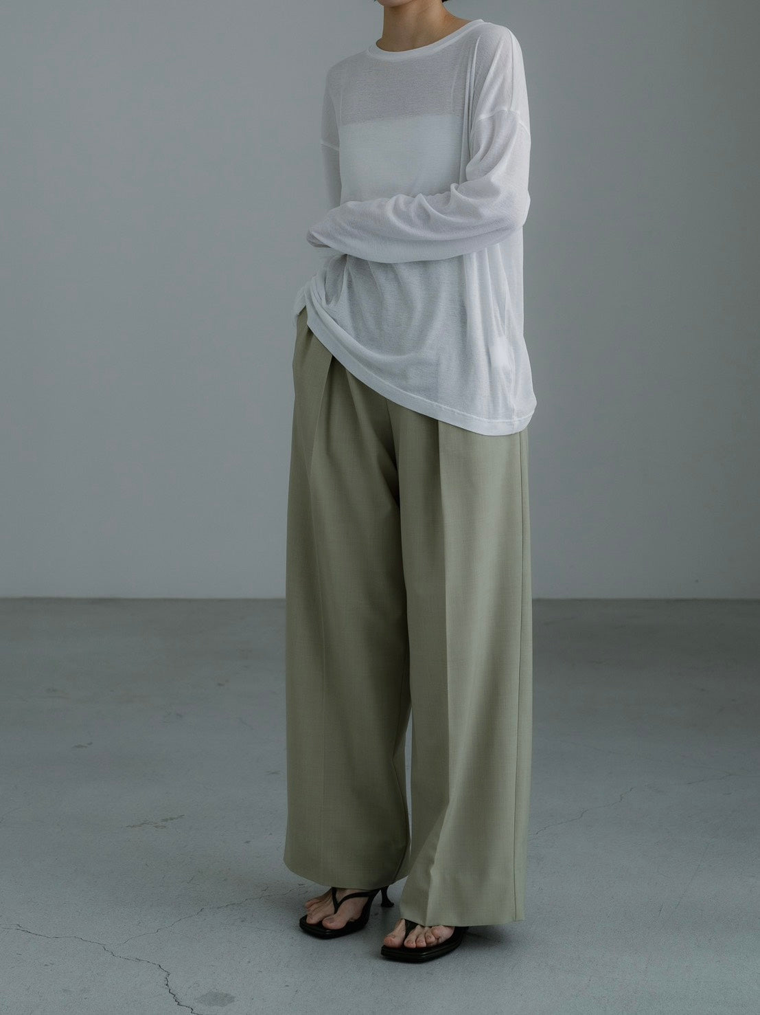 NEAU Sheer Cotton Long Sleeve Tee(ホワイト) Sheer Cotton Long Sleeve Tee(White) – NEAU