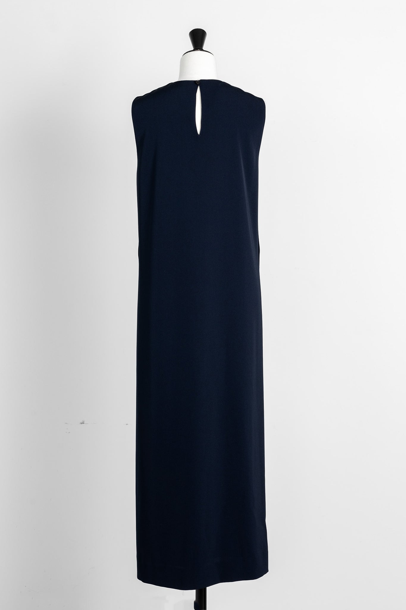 Long slit dress -dark navy-
